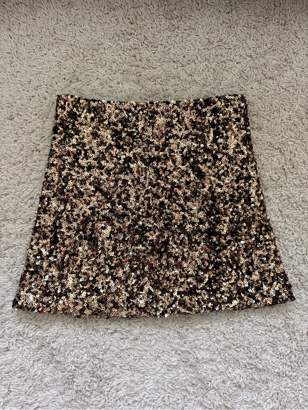 Zara Gold and Black Sequin Mini Skirt